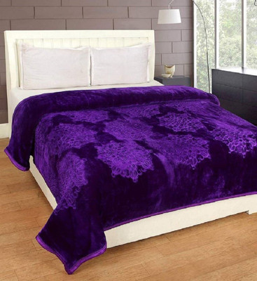 Dtex Solid Double Swaddling Baby Blanket for  AC Room(Polyester, Purple)