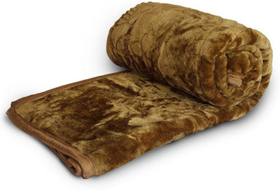GKM Self Design Single Mink Blanket for  Heavy Winter(Polyester, Green)