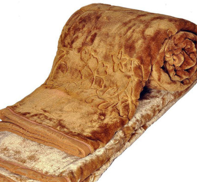 GKM Floral Double Mink Blanket for  Heavy Winter(Polyester, Multicolor)