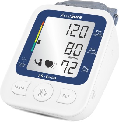 AccuSure AS Automatic + Advance Feature Blood Pressure Monitoring System Accusure AS Bp Monitor(White, Blue)