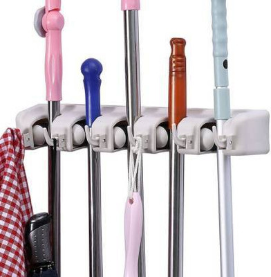 FIVANIO Multicolor Plastic Broom Holder(5 Holders)