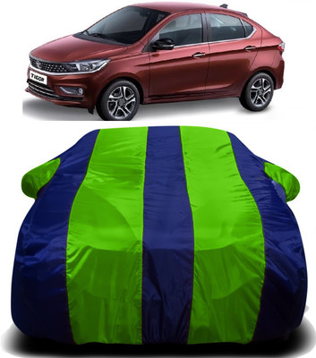 R Rayvin Star Car Cover For Tata Tigor EV (With Mirror Pockets)(Green, Blue)