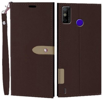 Wynhard Flip Cover for Tecno Spark Go 2020(Brown, Grip Case, Pack of: 1)