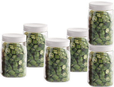 cello Plastic Grocery Container  - 1000 ml(Pack of 6, White)