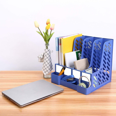 Bloriza 8 Compartments Plastic Desk organiser(Blue)