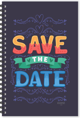 ESCAPER Save the Date (Ruled - A5 Size - 8.5 x 5.5 inches) Designer Diary, Quotes Diary A5 Diary Ruled 160 Pages(Multicolor)