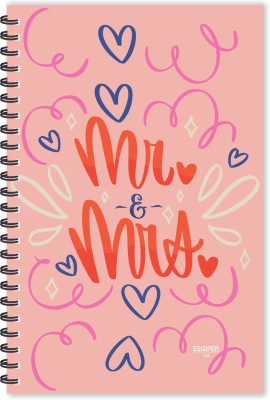 ESCAPER Mr. & Mrs. (Ruled - A5 Size - 8.5 x 5.5 inches) Designer Couple Diary, Anniversary Diary, Couple Love Diary A5 Diary Ruled 160 Pages(Multicolor)