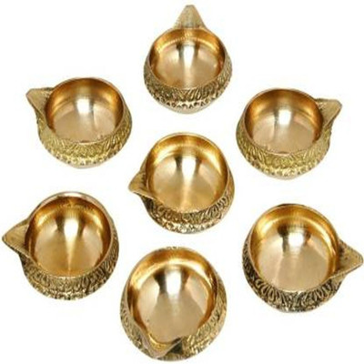 NAVYAKSH 6 Brass (Pack of 6) Table Diya Set(Height: 1.7 inch)