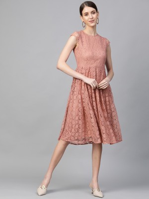 PLUSS Women A-line Pink Dress