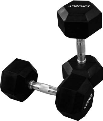 Adrenex by Flipkart Solid Rubber Hex Shape 10 Kg pair (Pack of 2) Fixed  Weight Dumbbell (20 Kg) - Price History