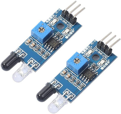 Robotronics IR Infrared Obstacle Avoidance Sensor Module 3-Wire Reflective Photoelectric Sensor Module Compatible with Arduino Smart Car Robot Raspberry Pi 3 ( Pack of 2 ) FM Transmitter Electronic Hobby Kit
