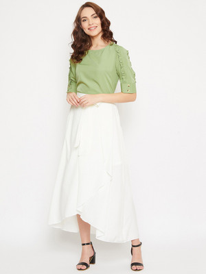 BITTERLIME Women Ethnic Top Skirt Set
