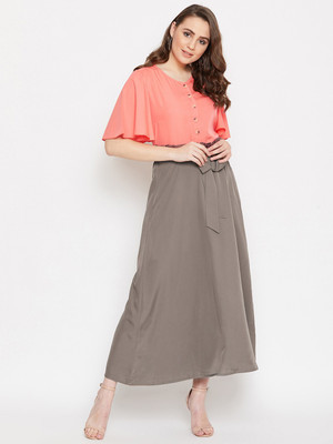 BITTERLIME Women Ethnic Top Skirt Set