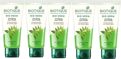 BIOTIQUE BIO Neem face wash (pack of 5) 500gm Face Wash(500 g)