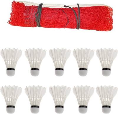 Monika Sports 10 Pc Feather Shuttle With One Side Tape Badminton