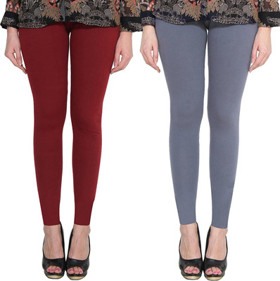 Clarita Ankle Length Ethnic Wear Legging(Maroon, Grey, Solid)
