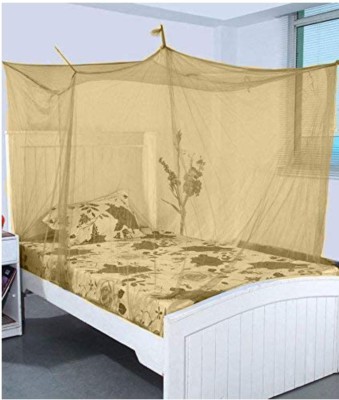 BRIJ KISHORE ENTERPRISES Cotton Adults Washable SOFT Mosquito Net(KHAKHI, Bed Box)