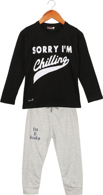 ANIXA Boys Printed Multicolor Top & Pyjama Set