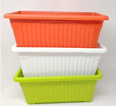 Shubh Saavan Tri_3 Plant Container Set(Pack of 3, Plastic)