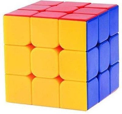 Aj style 3X3X3 SPEED CUBE HIGH STAYBILITY STICKER LESS SMOOTH SWING FOR FASTER MOVEMENT(1 Pieces)