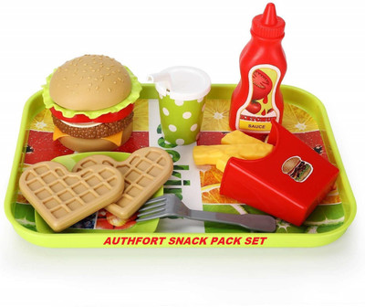 Authfort New McDonalds Hamburger Simulation French Fries Role Playing Snack Pack Fast Food Set for Kids