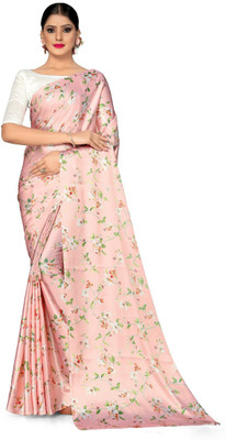 SHREESHA ENTERPRISE Printed Bollywood Satin Saree(Cream)