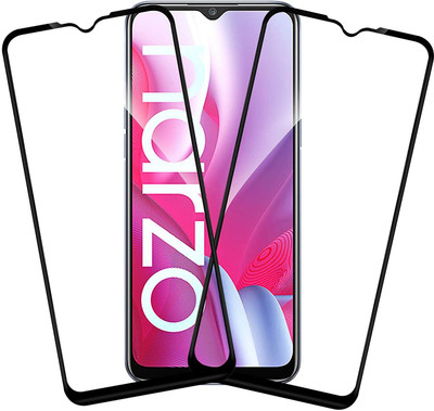 TINGTONG Edge To Edge Tempered Glass for Realme Narzo 20A(Pack of 2)