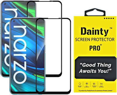Dainty Edge To Edge Tempered Glass for Realme 7, Realme 7i, Realme Narzo 20 Pro, Realme 6, Realme 6i(Pack of 2)