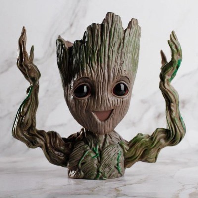Jaipuri Craft Baby Groot Showpiece / Groot Planter Gift Set Baby Groot Air Plant Groot Pot Groot flower pot Groot Planter Pot / Baby Groot Flowerpot Tree Man Planter Flower Pot with Drainage Hole Pencil Pen Holder,Diligencer Office Party Ornament Christmas Birthday Gift Planter / Groot Planter Flowe