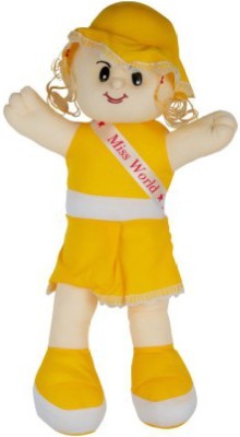 PE World Stuffed Doll Miss World doll yellow  - 38 cm(Yellow)