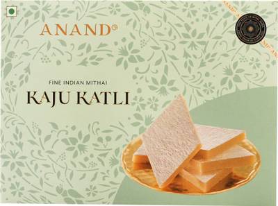 Anand Sweets Kaju Katli (Kaju Burfi) - Premium Cashew Fudge Made with Plenty of Cashews Box  (250 g)