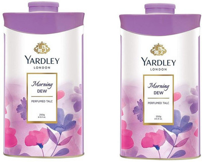 Yardley London Morning Dew Perfumed Talc 250 gm each (Pack of 2)(2 x 250 g)