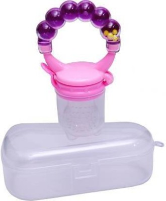 croox Baby's BPA-Free Silicone Food Nibbler for Fruit and Veggie Teether and Feeder Teether and Feeder(Pink, Purple)