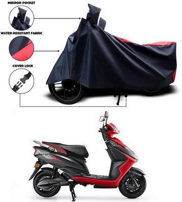 SEBONGO Two Wheeler Cover for Ampere(Red, Black)