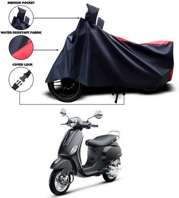 ANTHUB Two Wheeler Cover for Vespa(Vespa, Red, Black)