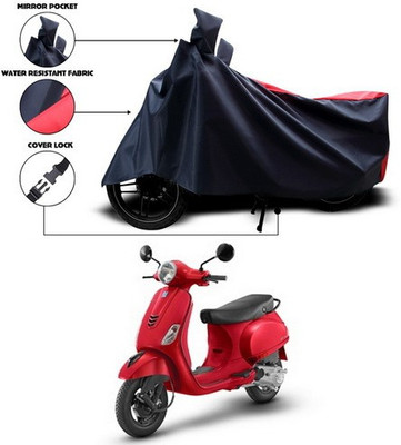 ANTHUB Two Wheeler Cover for Vespa(Vespa, Red, Black)