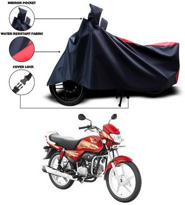 ANTHUB Two Wheeler Cover for Hero(HF Deluxe, Red, Black)