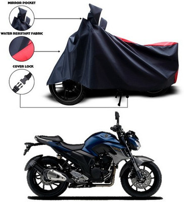 ANTHUB Two Wheeler Cover for Yamaha(FZ S V3.0 FI, Red, Black)