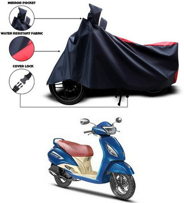 SEBONGO Two Wheeler Cover for TVS(Red, Black)