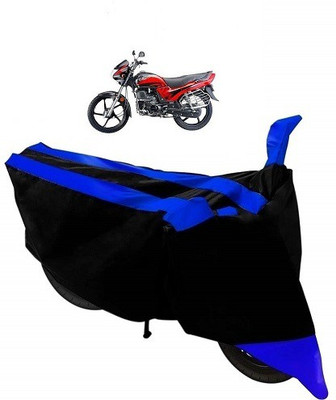 Frap Two Wheeler Cover for Hero(Passion Plus, Blue, Black)