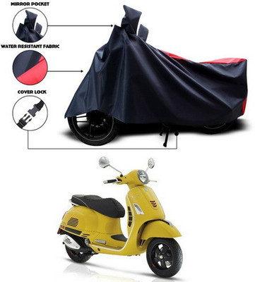 ANTHUB Two Wheeler Cover for Vespa(Vespa, Red, Black)