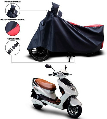 AutoGalaxy Waterproof Two Wheeler Cover for Okinawa(Red, Black)