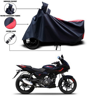 SEBONGO Waterproof Two Wheeler Cover for Bajaj(Pulsar 180 DTS-i, Red, Blue)