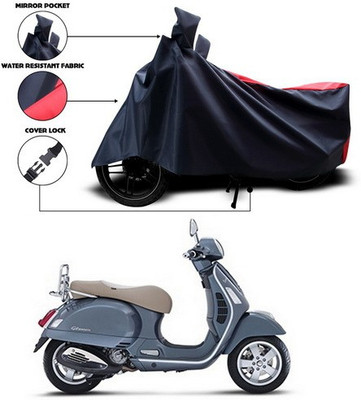 ANTHUB Two Wheeler Cover for Vespa(Vespa, Red, Black)