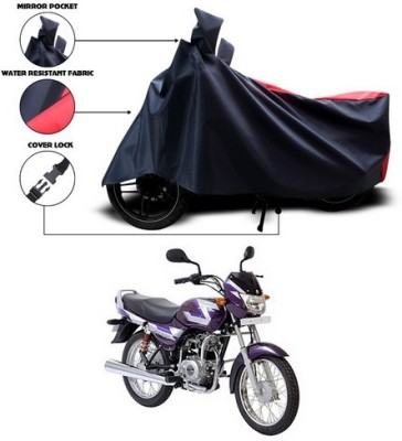 ANTHUB Two Wheeler Cover for Bajaj(CT100, Red, Black)