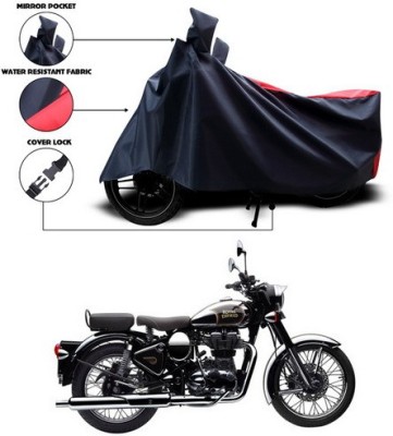 ANTHUB Two Wheeler Cover for Royal Enfield(Classic Chrome, Red, Black)