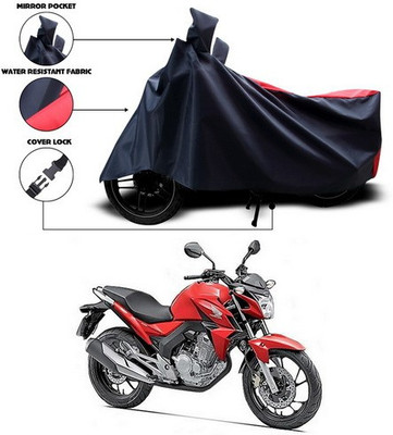 ANTHUB Two Wheeler Cover for Honda(CB Twister, Red, Black)