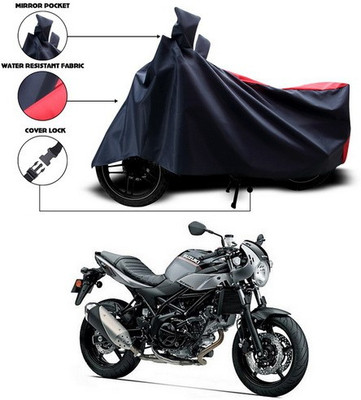 ANTHUB Two Wheeler Cover for Suzuki(Red, Black)