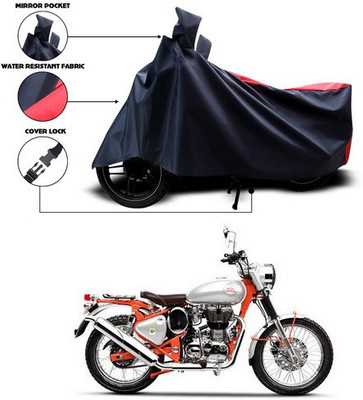 SEBONGO Two Wheeler Cover for Royal Enfield(Red, Black)