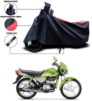 ANTHUB Two Wheeler Cover for Hero(HF Deluxe Eco, Red, Black)